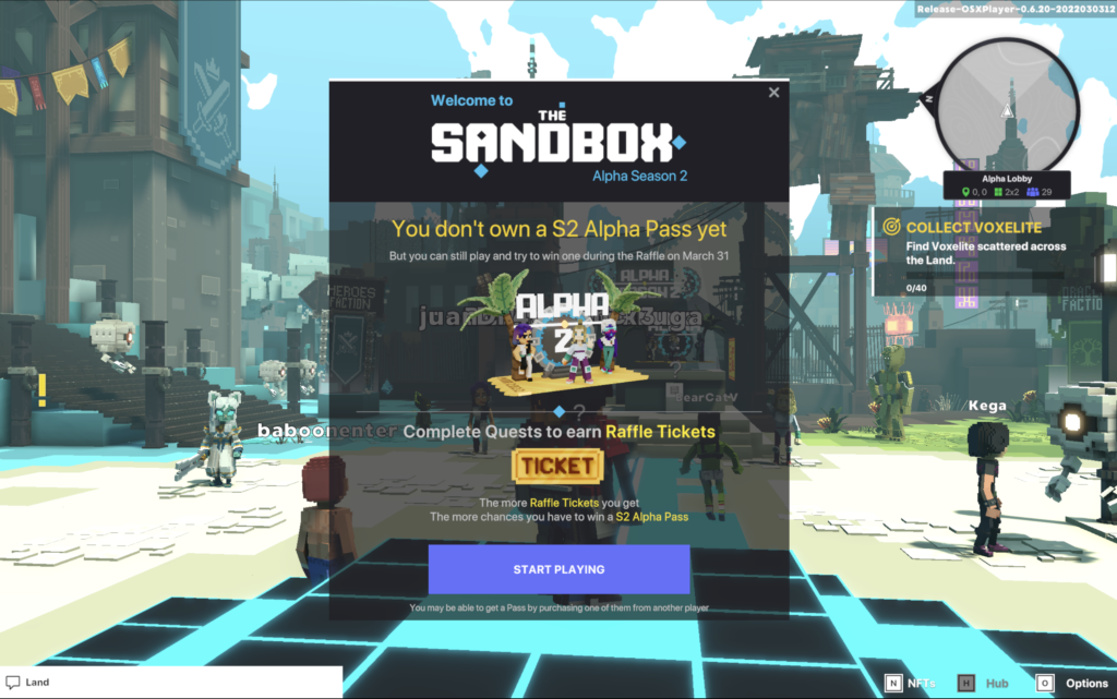 The Sandbox how to win the access ticket to the second season of alpha version